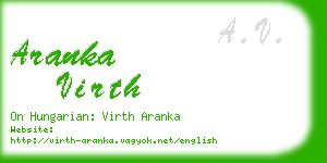 aranka virth business card